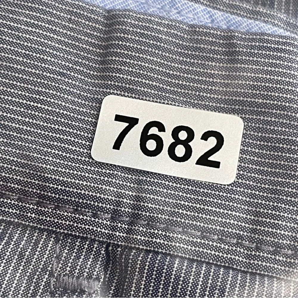J. Crew Men’s Shorts Flat Front Blue Gray Striped 10” Inseam Size 33 100% Cotton
